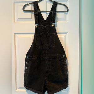 Black denim overalls, old navy brand size small
